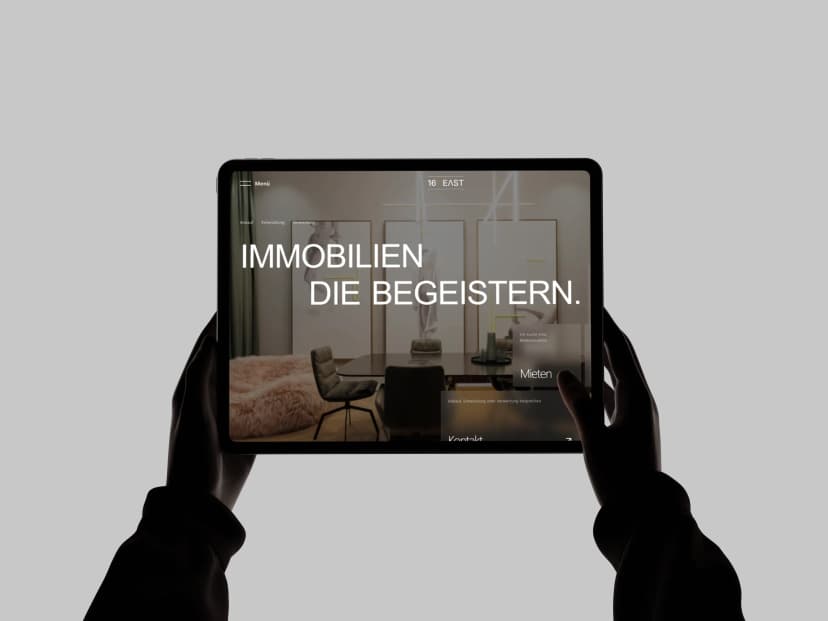 16east website mockup