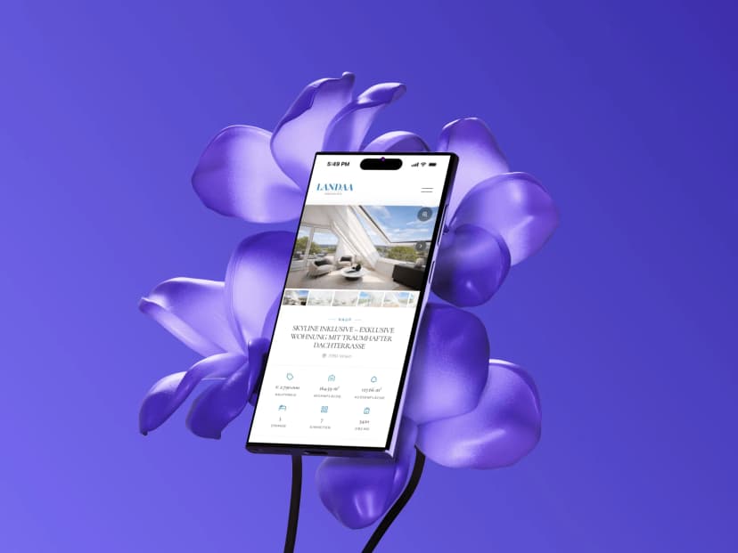 LANDAA Immobilien website mockup