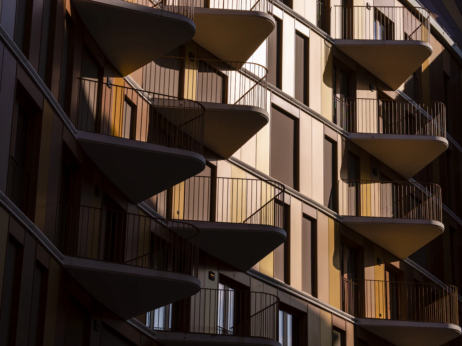 Apartment building with balconies