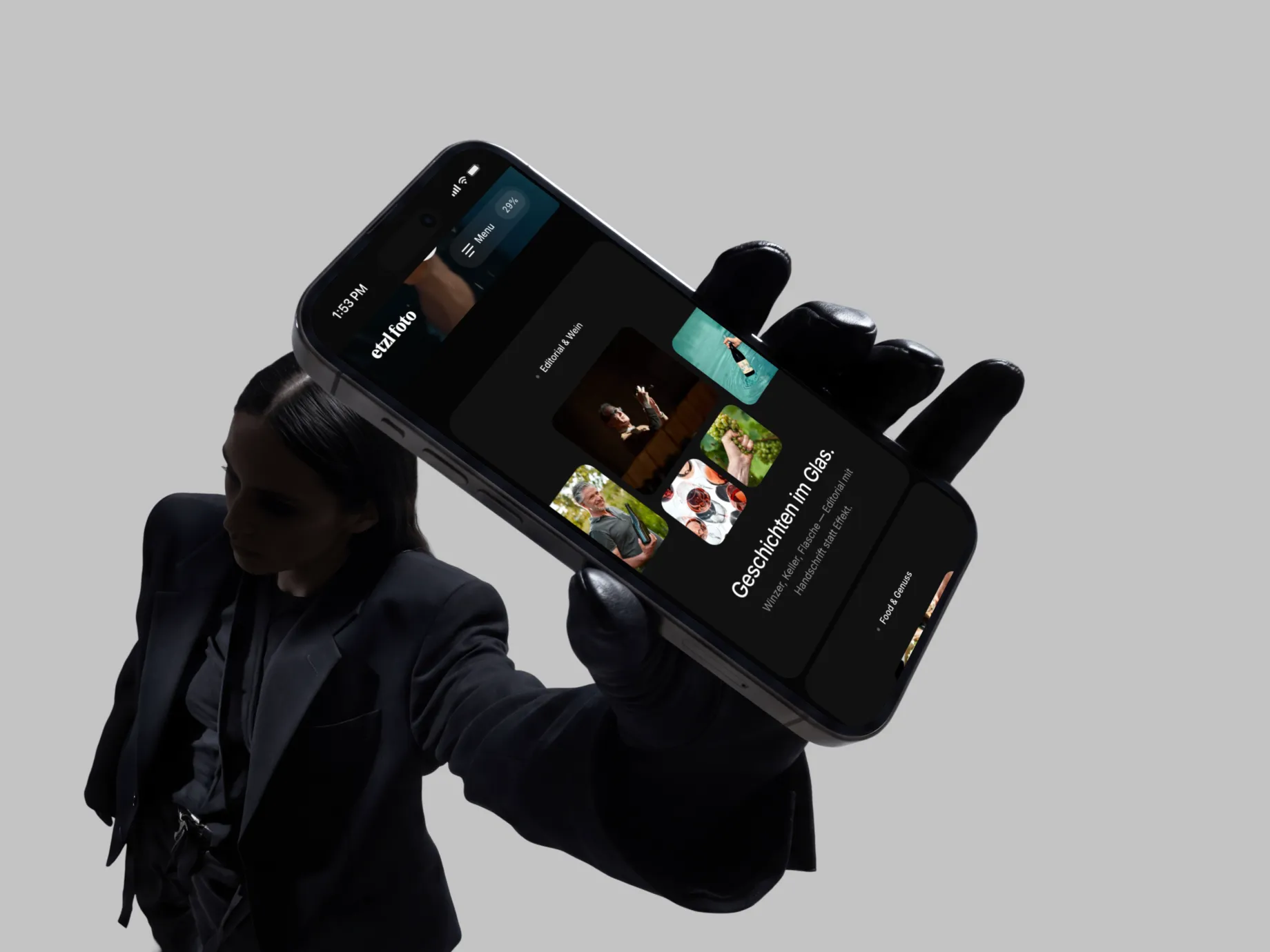 Mockup der Website von etzl foto