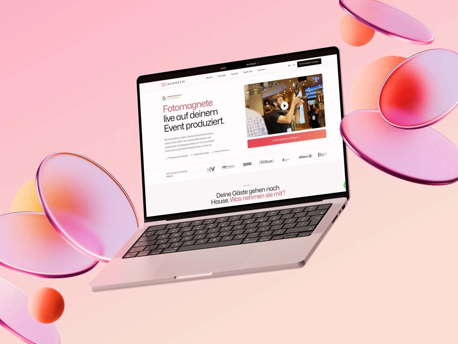 Mockup der Website von Magnetix