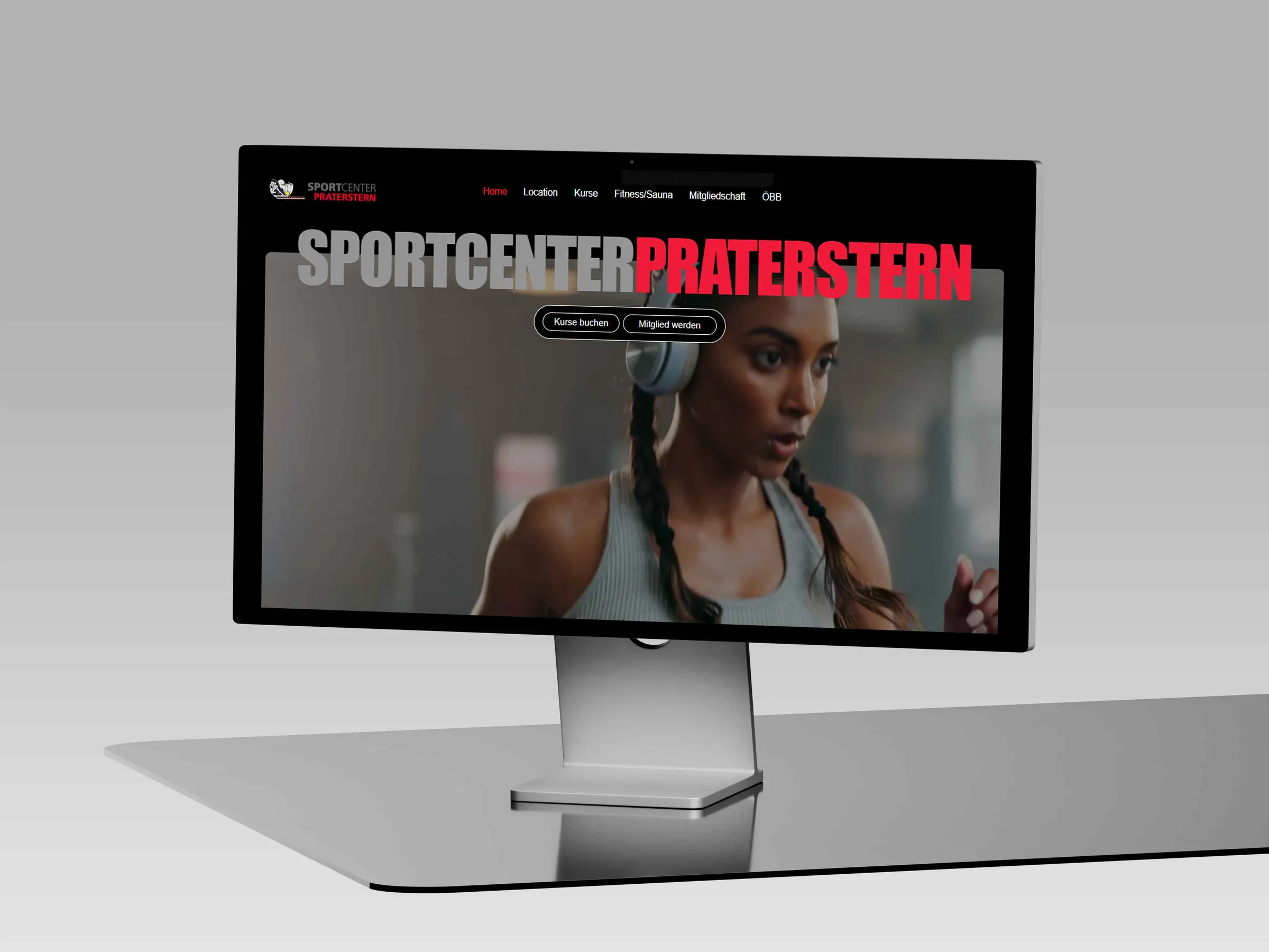 Mockup der Website von ÖBB Sportcenter Praterstern