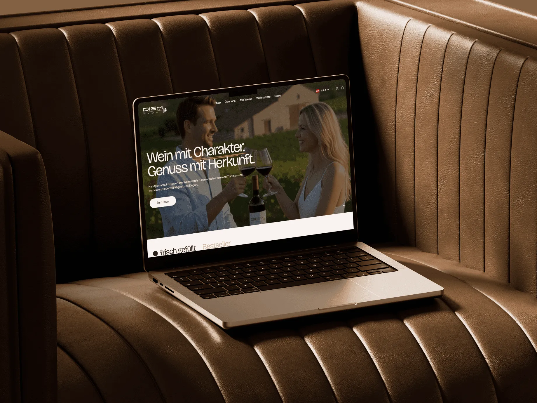 Mockup der Website von Weinhof Thomas Diem